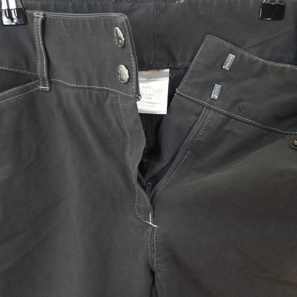 Equine Couture Riding Breeches Women 34 Knee Patch Charcoal Grey Equestrian - Picture 8 of 11